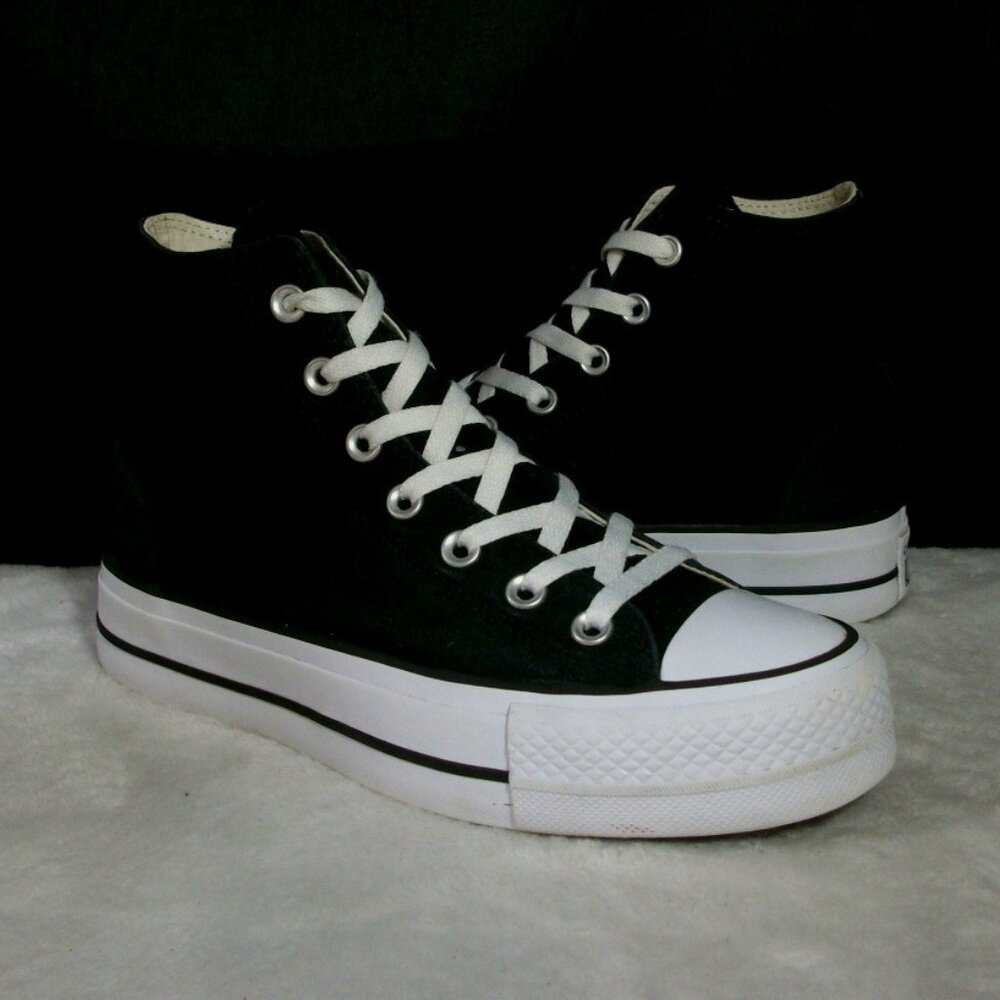 CONVERSE CTAS LIFT PLATFORM BLACK CANVAS HI SNEAKERS 7.5M 38 560845C FREE SHIP